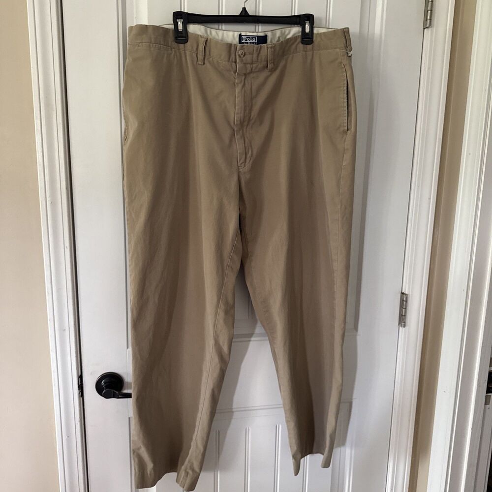 Polo Ralph Lauren Mens 42x30 Vintage Pants Beige Light Khaki Chino Pants